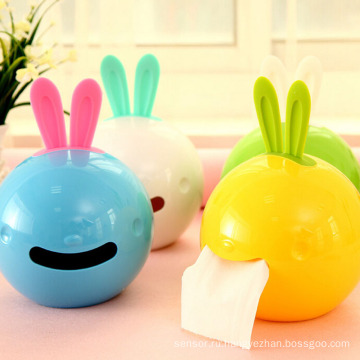 Корейский стиль Cute Rabbit Design Пластиковая коробка для ткани (ZJH033)